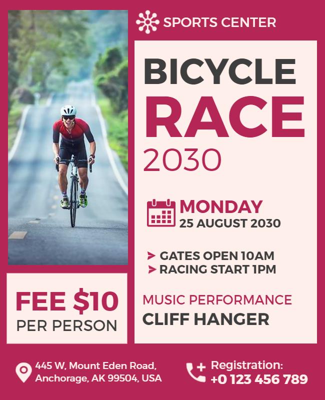 Sports Center Bicycle Race Event Flyer Template