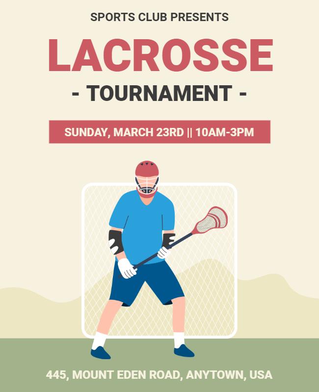 Sports Club Lacrosse Tournament Event Flyer Template