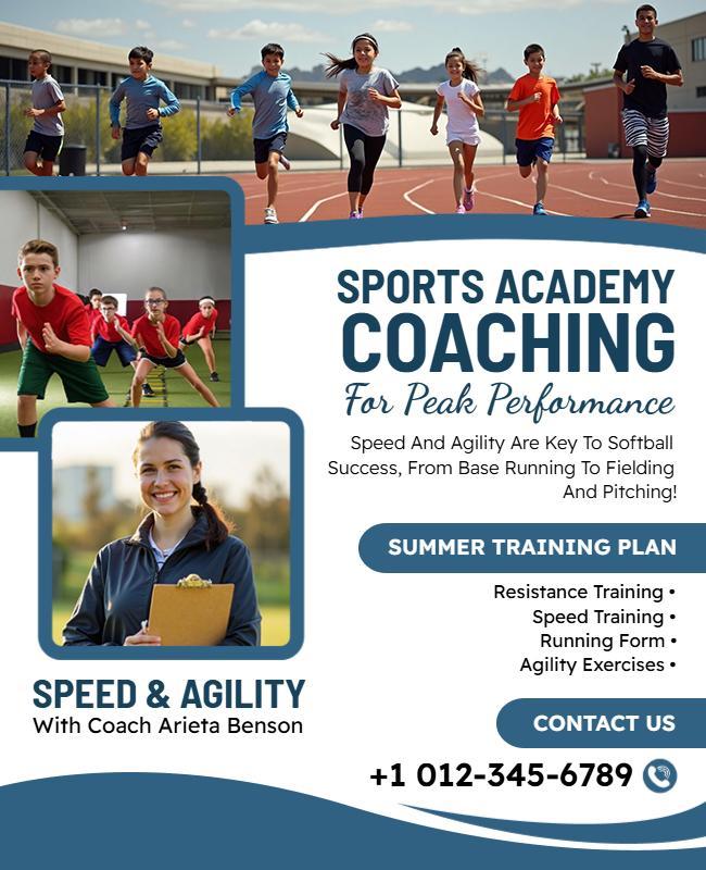Sports Coaching Academy Training Program Flyer Template