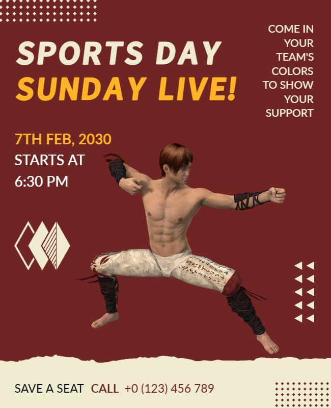 Sports Day Live Event Flyer Template