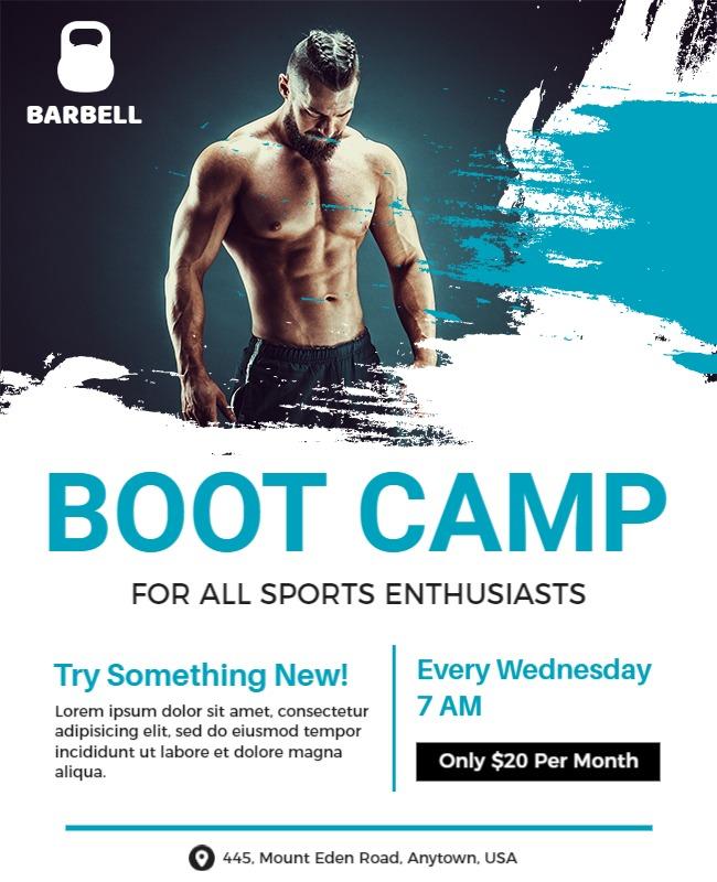 Sports Enthusiast Boot Camp Flyer Template