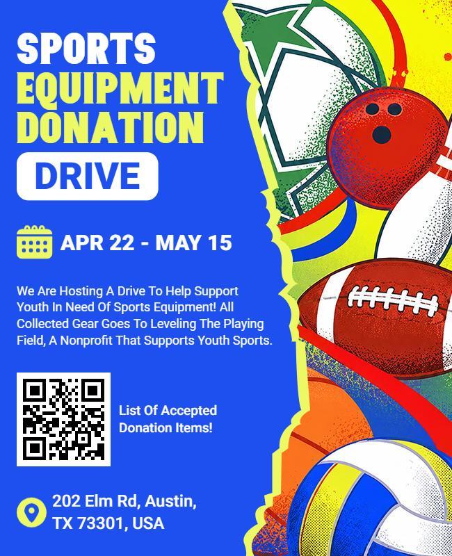 Sports Equipment Donation Drive Flyer Template