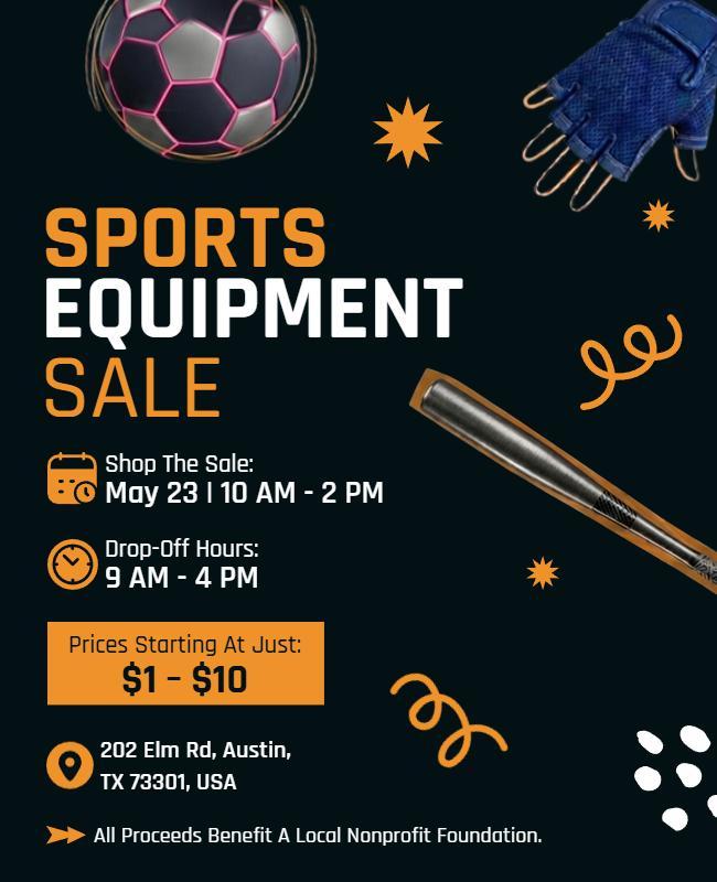 Sports Equipment Sale Event Flyer Template