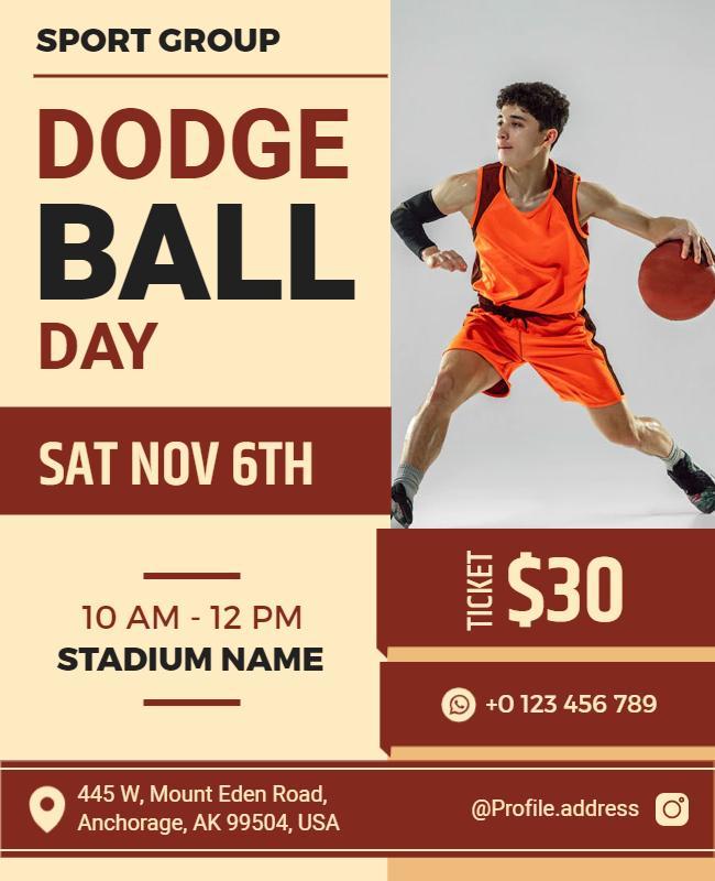 Sports Event Dodgeball Day Flyer Template