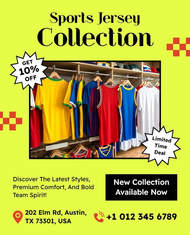 Sports Jersey Collection Promotional Poster Template