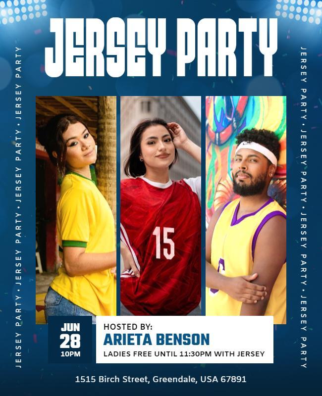 Sports Jersey Themed Party Event Flyer Template