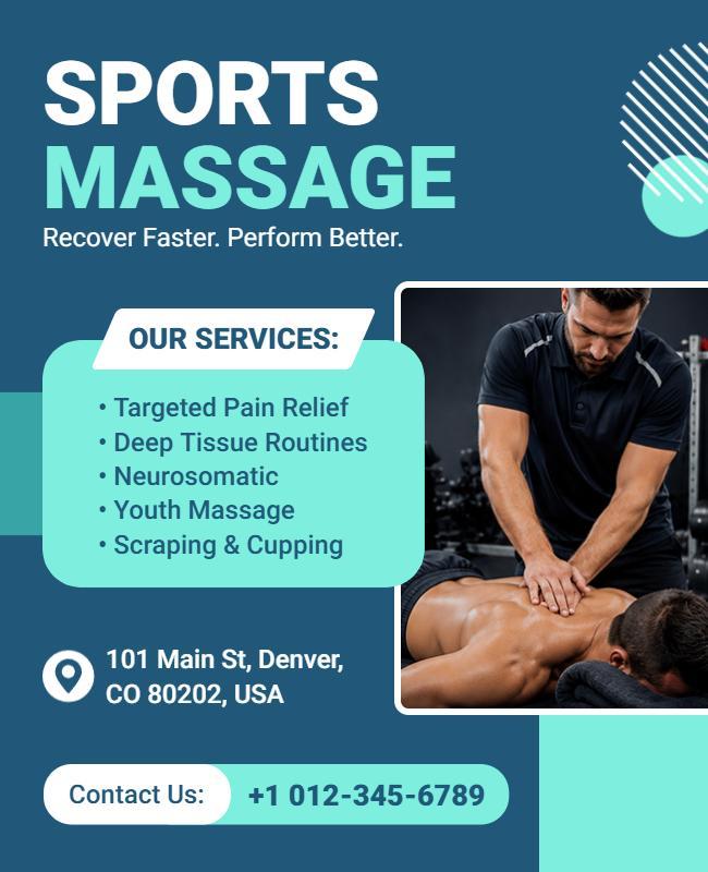 Sports Massage Therapy Services Poster Template