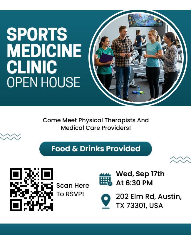 Sports Medicine Clinic Open House Flyer Template