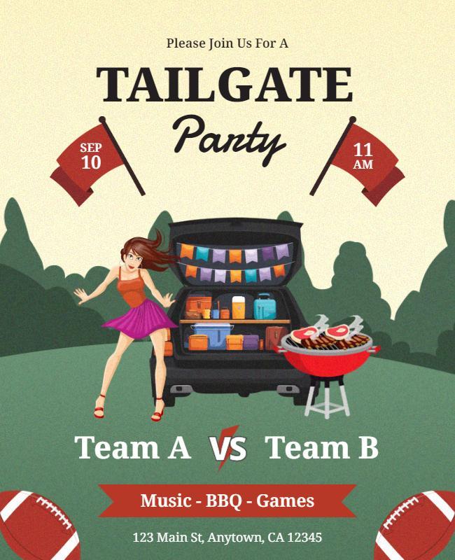 Sports Tailgate Party Event Flyer Template