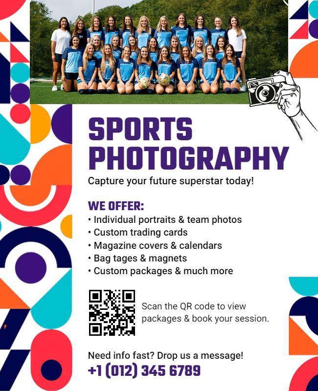 Sports Team Photography Service Flyer Template