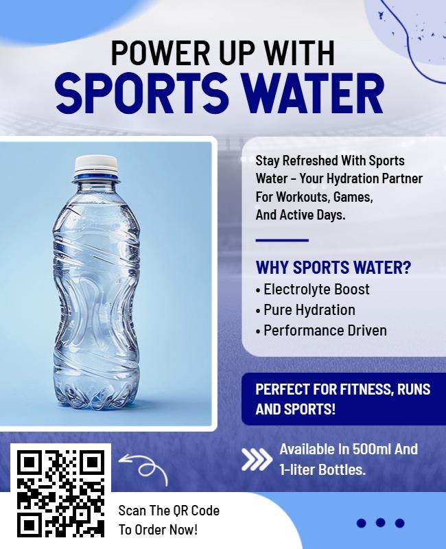 Sports Water Promotion Fitness Hydration Flyer Template