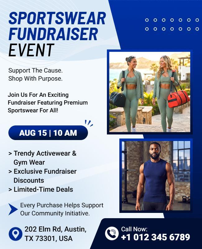 Sportswear Fundraiser Event Promotional Flyer Template