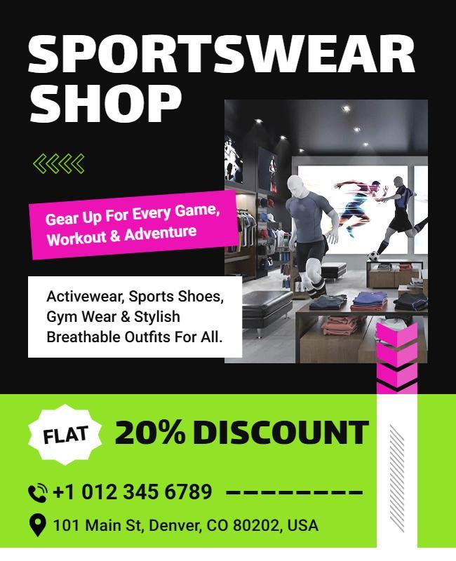 Sportswear Shop Promotional Sale Poster Template