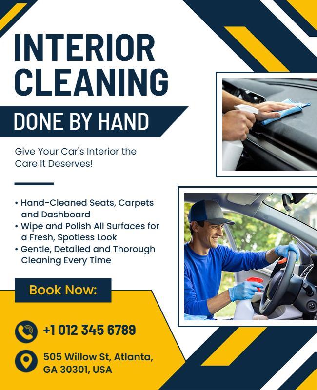 Spotless Car Interior Hand Cleaning Flyer Template