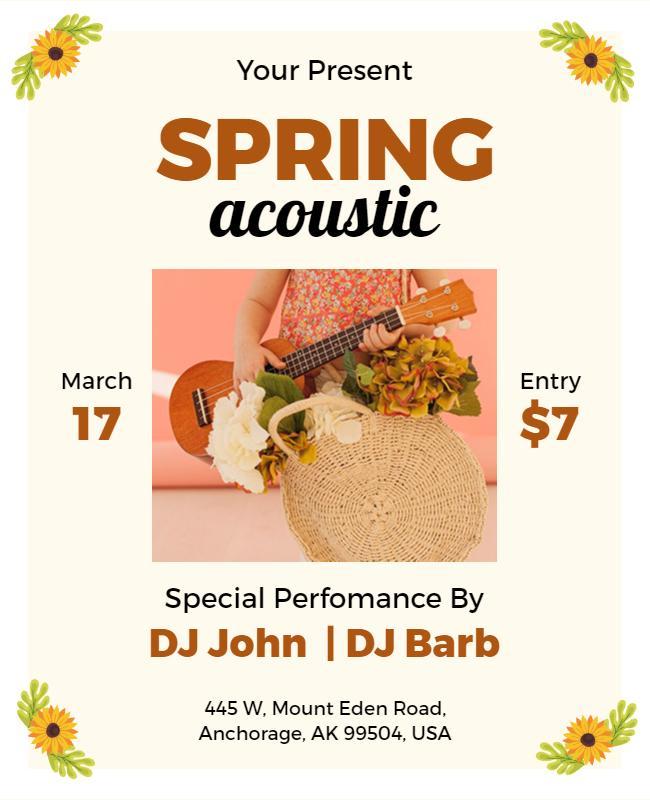 Spring Acoustic Music Event Flyer Template