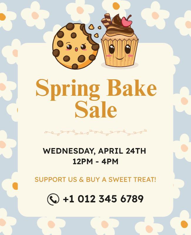 Spring Bake Sale Event Flyer Template