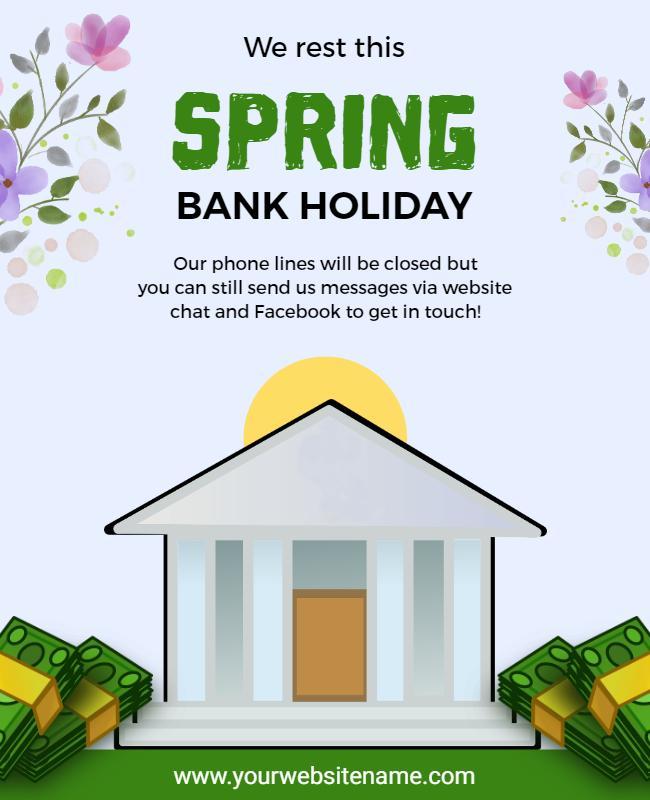 Spring Bank Holiday Closure Announcement Flyer Template