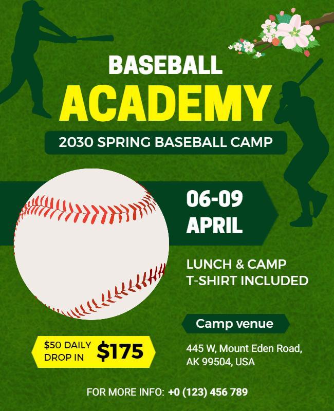 Spring Baseball Academy Camp Flyer Template