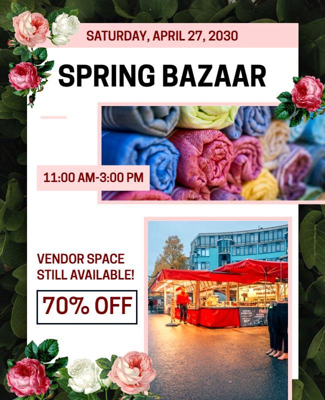 Spring Bazaar Market Event Flyer Template