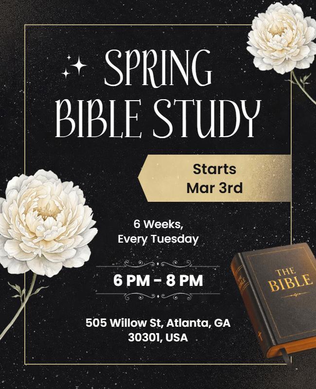 Spring Bible Study Event Flyer Template
