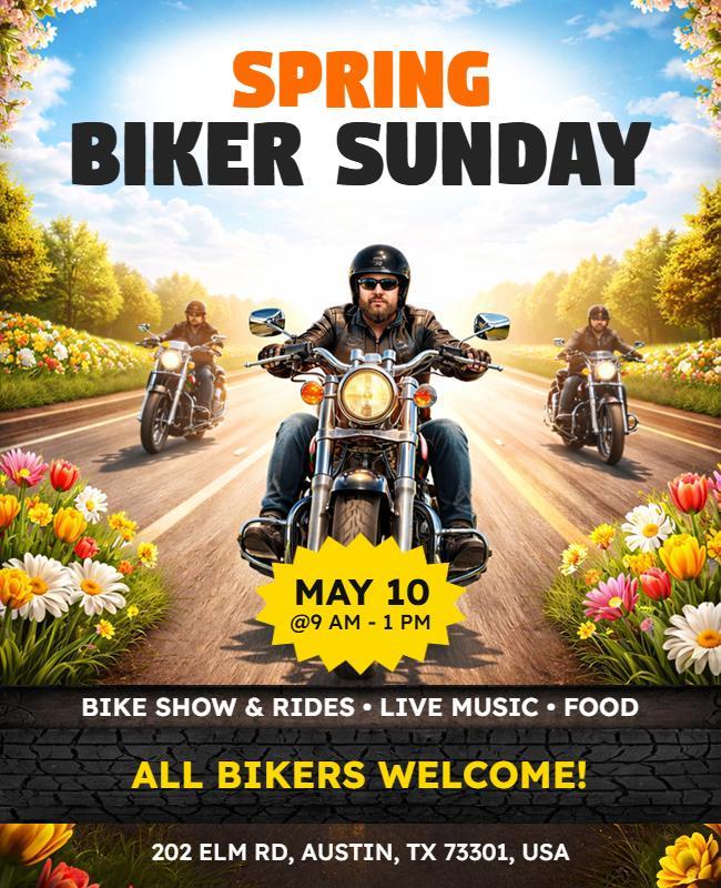 Spring Biker Sunday Gathering Event Flyer Template