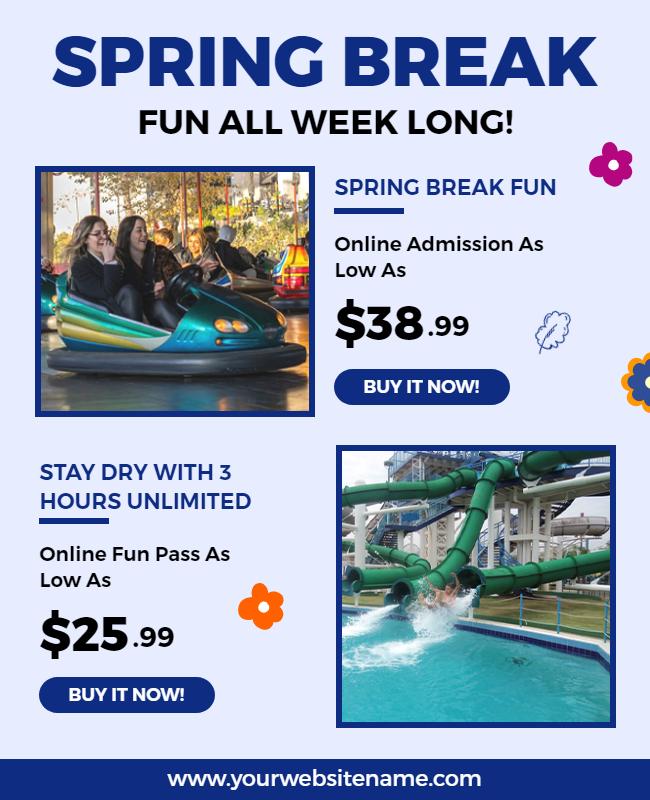 Spring Break Amusement Park Flyer Template