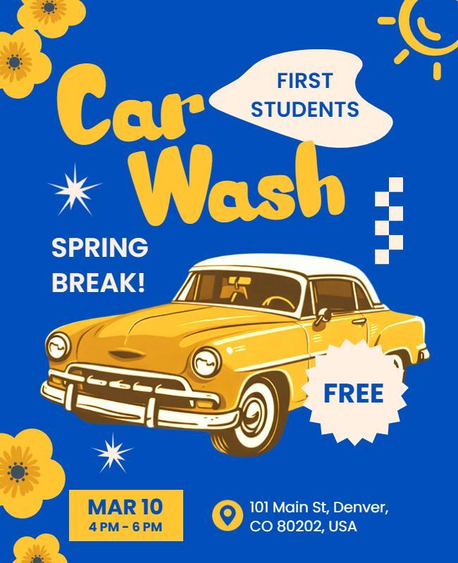Spring Break Car Wash Flyer Template