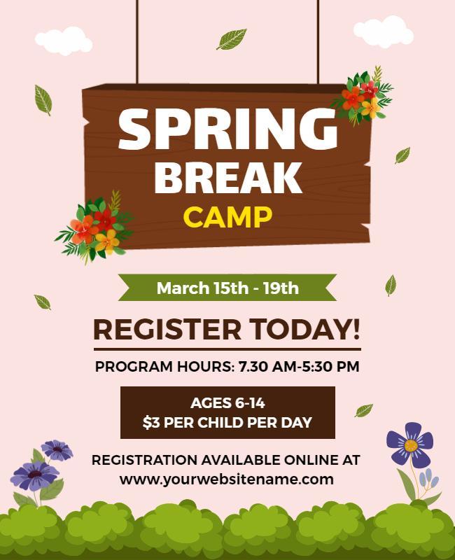 Spring Break Kids Camp Flyer Template