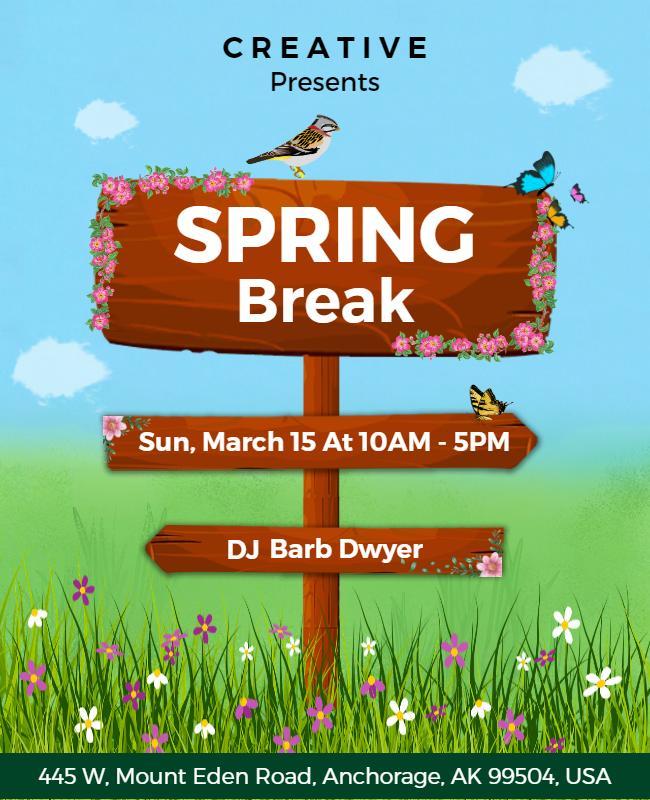 Spring Break Outdoor Event Flyer Template