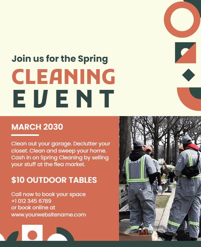 Spring Cleaning Community Event Flyer Template