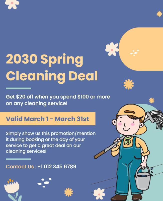 Spring Cleaning Promotion Discount Flyer Template