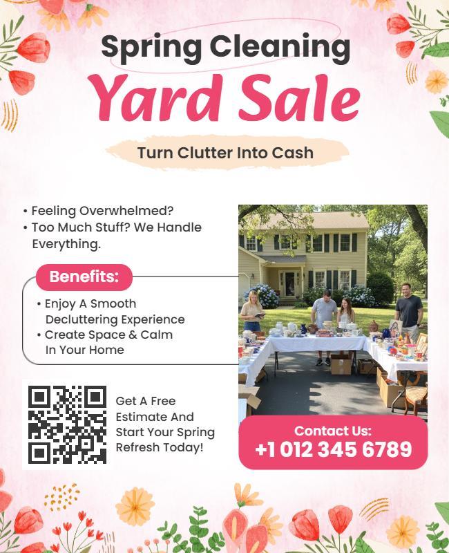 Spring Cleaning Yard Sale Event Flyer Template