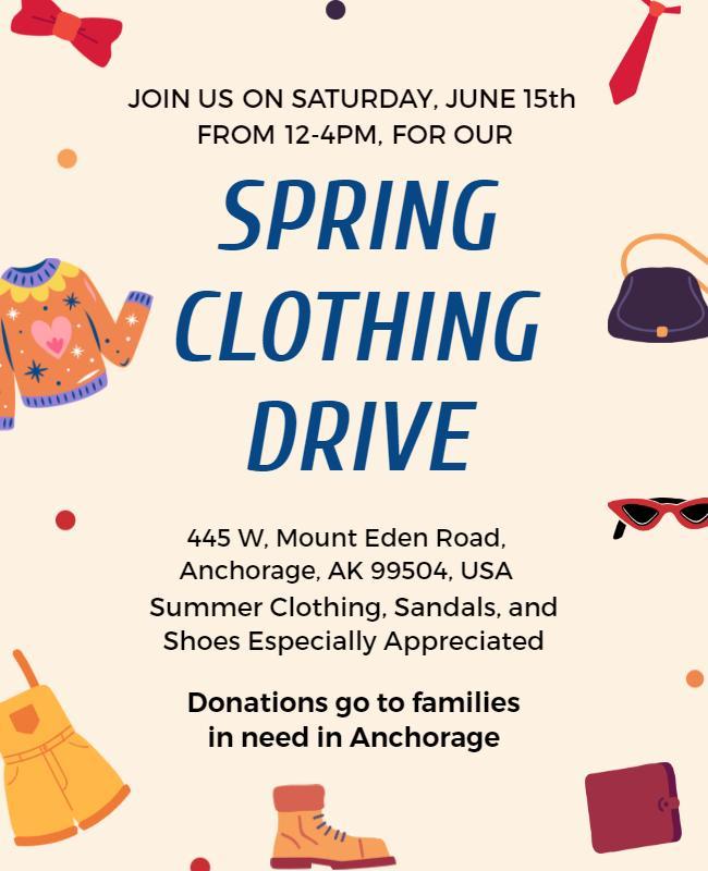 Spring Clothing Donation Drive Flyer Template