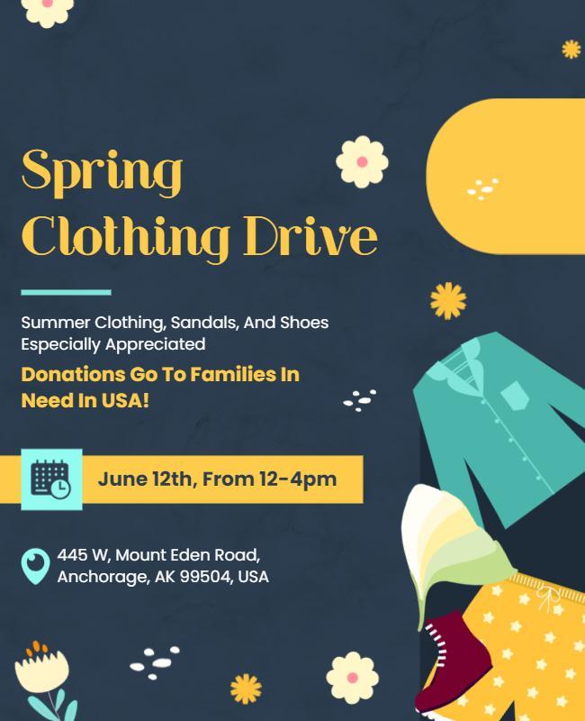 Spring Clothing Donation Event Flyer Template