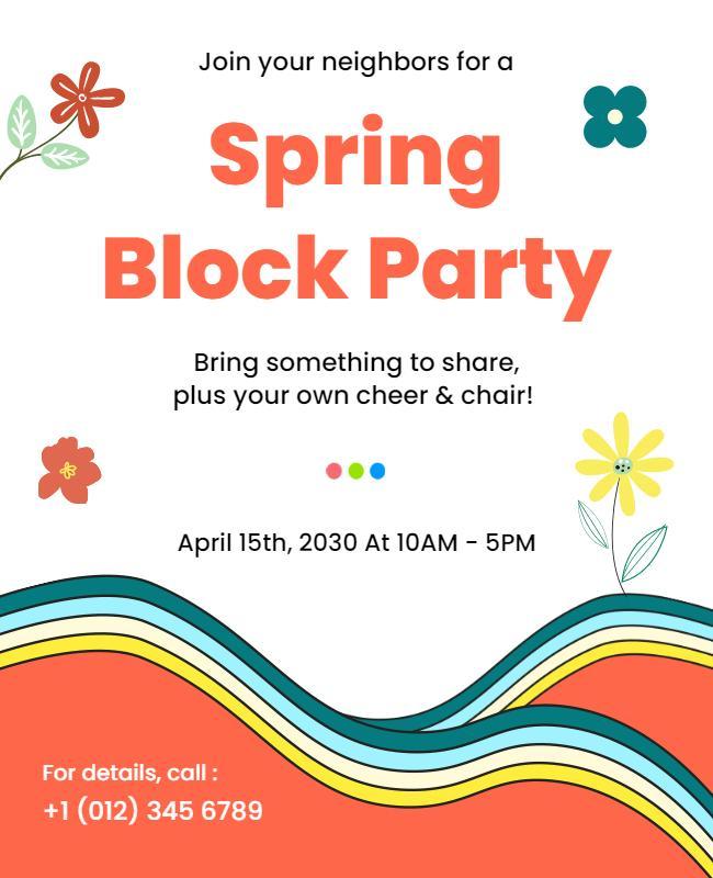 Spring Community Block Party Flyer Template