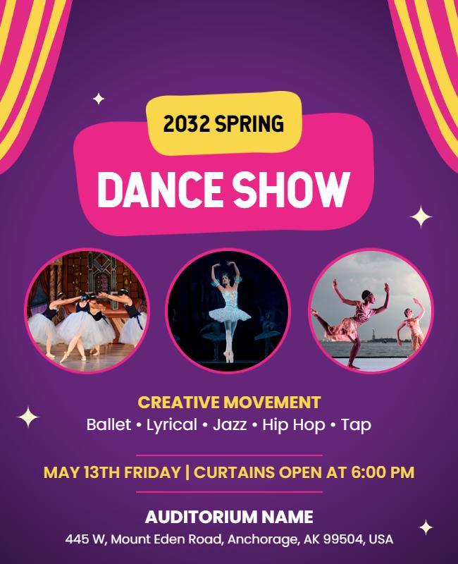 Spring Dance Show Event Flyer Template