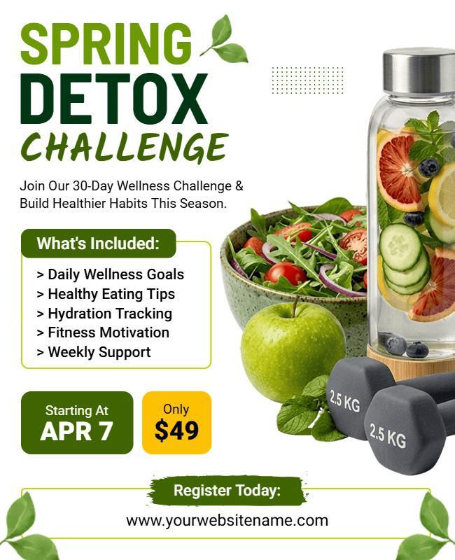 Spring Detox Challenge Wellness Flyer Template