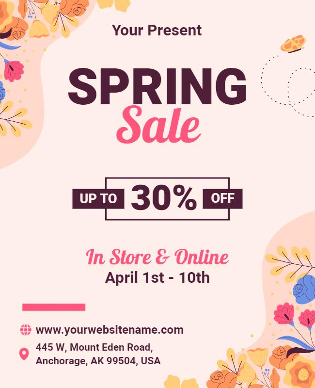 Spring Discount Promotion Flyer Template