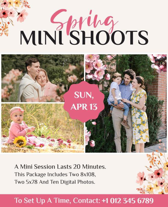 Spring Family Mini Photo Session Flyer Template