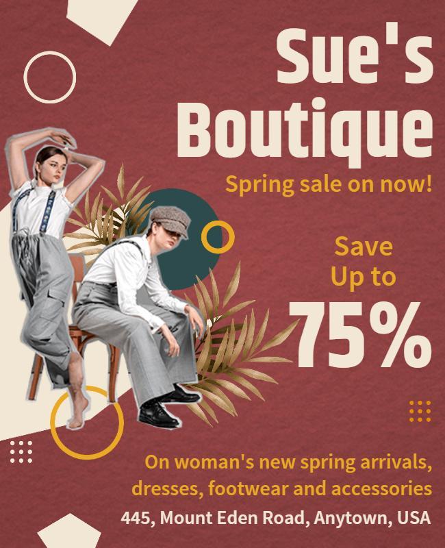 Spring Fashion Sale Boutique Flyer Template