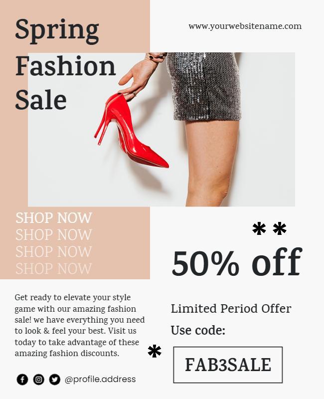 Spring Fashion Sale Discount Flyer Template