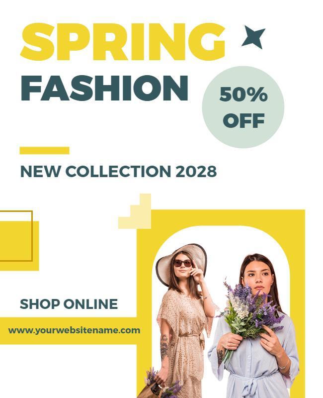 Spring Fashion Sale Promotion Flyer Template