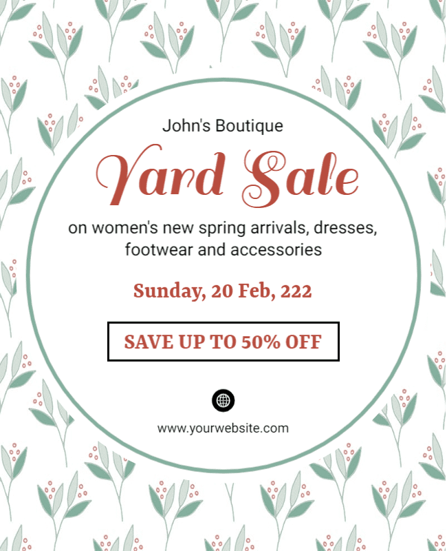 Spring Fashion Yard Sale Flyer Template