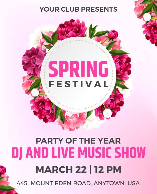 Spring Festival Dj and Live Music Show Flyer Template