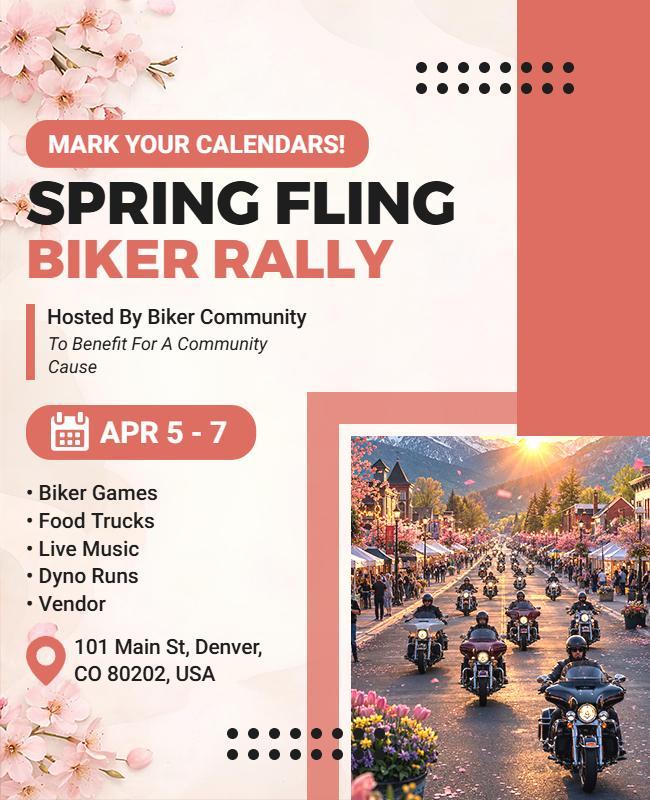 Spring Fling Biker Rally Event Flyer Template