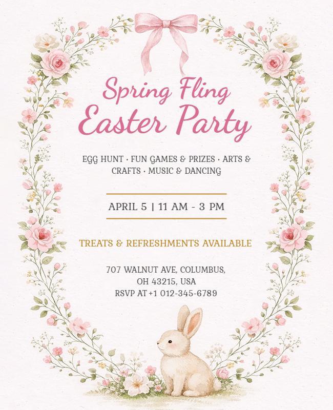 Spring Fling Easter Party Flyer Template