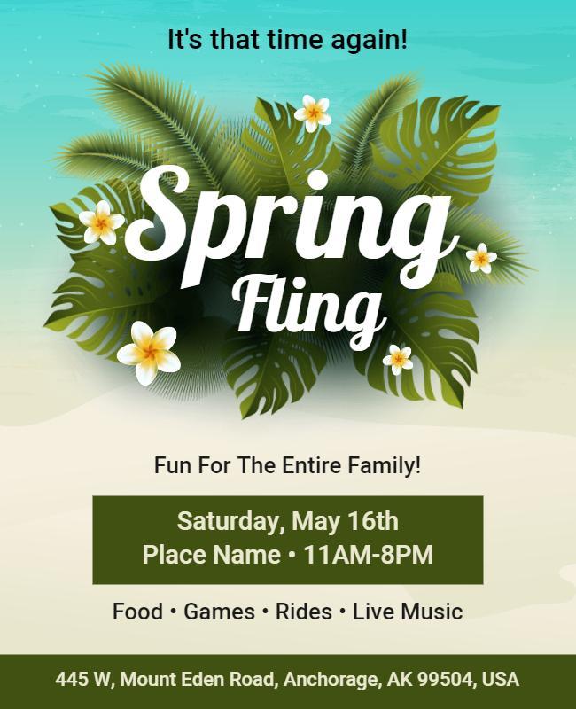 Spring Fling Family Festival Flyer Template