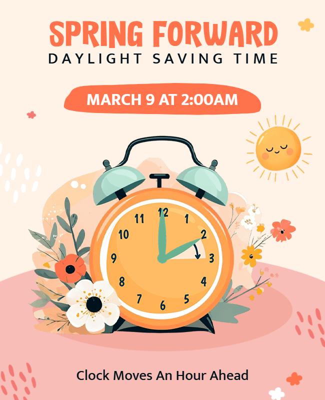 Spring Forward Event Announcement Flyer Template