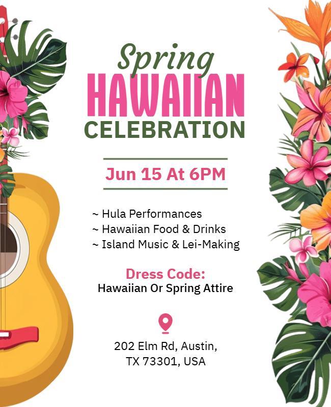 Spring Hawaiian Celebration Event Flyer Template