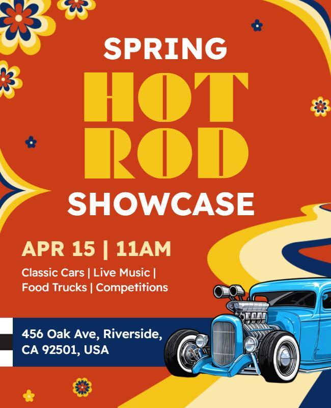 Spring Hot Rod Showcase Event Flyer Template